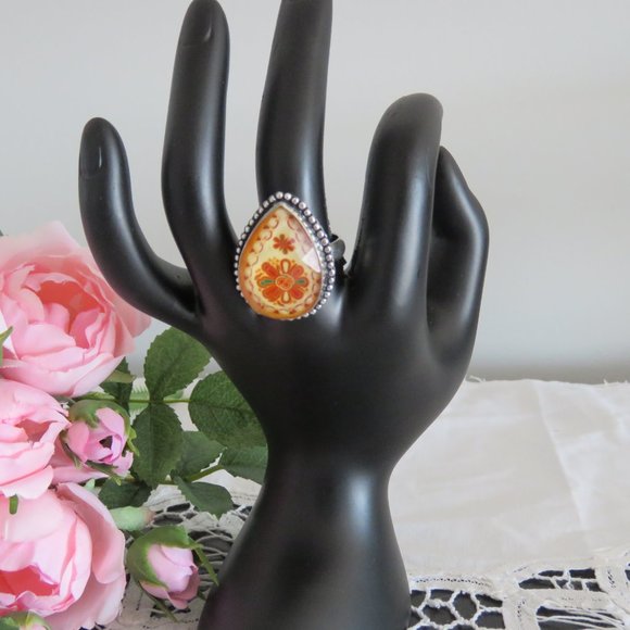 Boho Chic Dichroic Sterling Silver Ladies Ring Sz9 - Picture 2 of 5